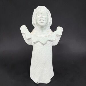 Isabel Bloom Angel Sculpture 2006 Retired Sage Green Concrete Figurine USA Made